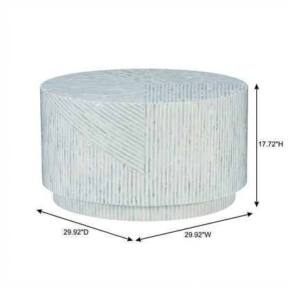 Blue wood coffee table with smooth surface and contemporary design