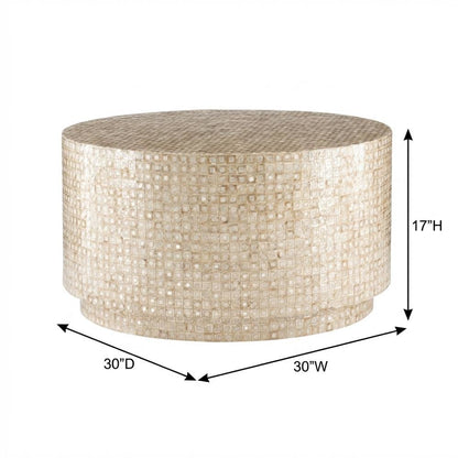 Gold and Ivory Coffee Table with Modern Design and Durable Construction