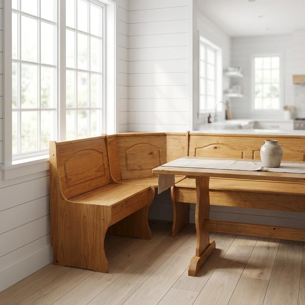Honey Finish Corner Dining Unit in Pine and MDF with Stylish Design