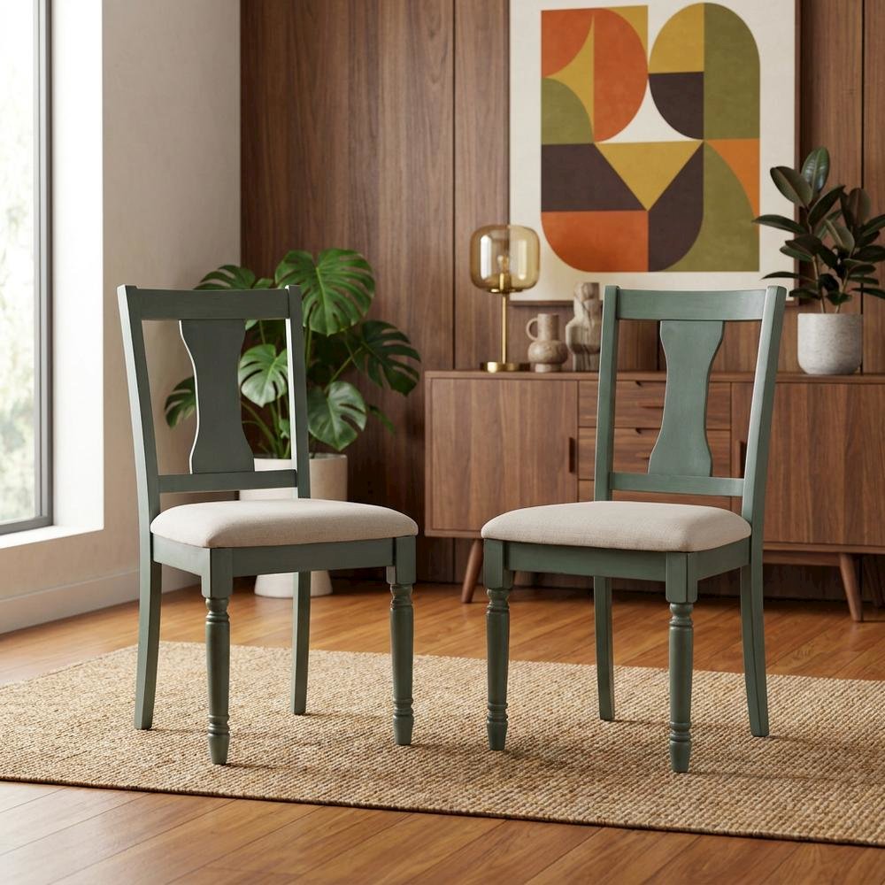 Set of 2 Willow Side Chairs with Comfortable Seat and Modern Design