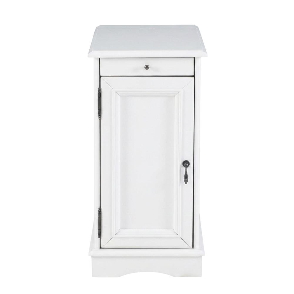 White accent table with sleek design and versatile surface for living space