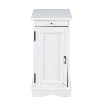 White accent table with sleek design and versatile surface for living space