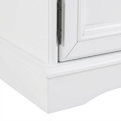 White accent table with sleek design and versatile surface for living space