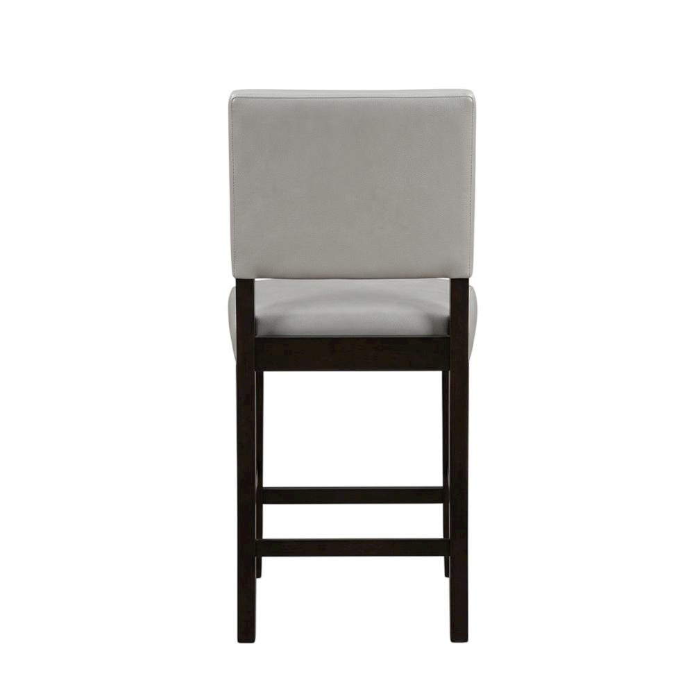 Gray Counter Stool with Solid Wood Frame and Comfortable Fabric Upholstery