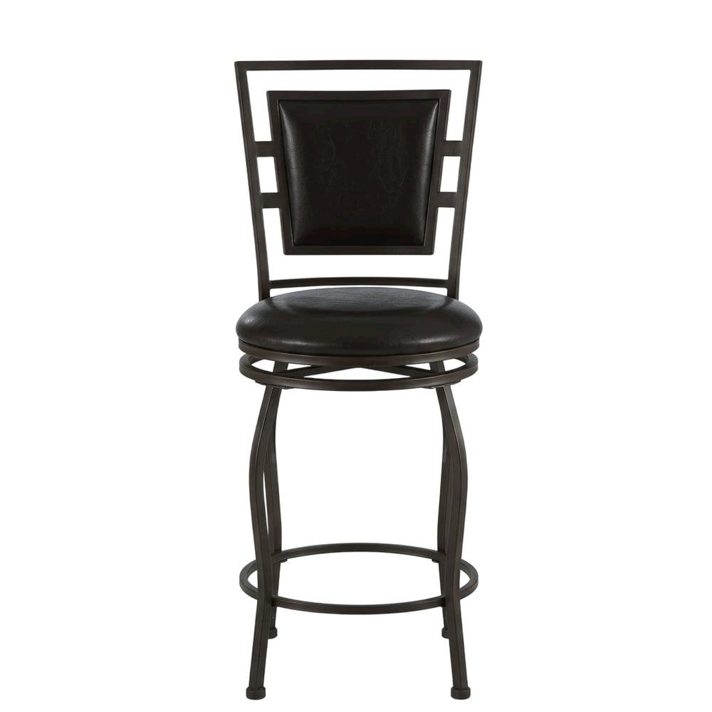 Adjustable Bar Stool Set with Metal Frame and Foam Cushioned Seats