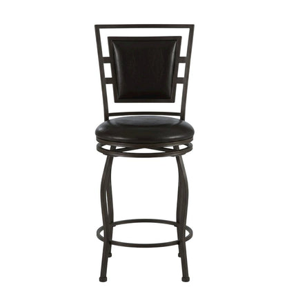 Adjustable Bar Stool Set with Metal Frame and Foam Cushioned Seats