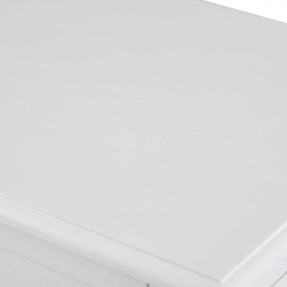 White accent table with sleek design and versatile surface for living space