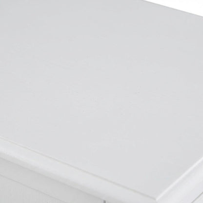 White accent table with sleek design and versatile surface for living space