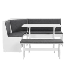 White Pine Dining Furniture Set with Bench and Corner Seating