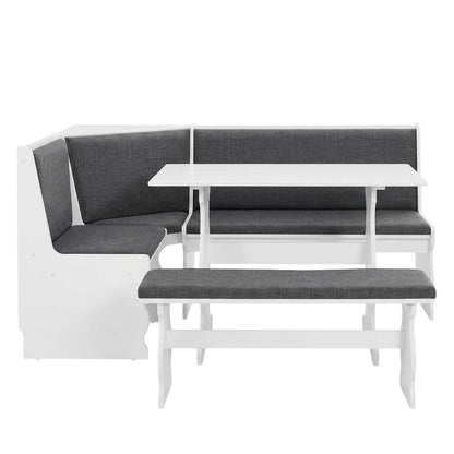 White Pine Dining Furniture Set with Bench and Corner Seating