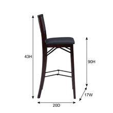 Merlot Bar Stool with Foldable Backrest and Cushioned Seat for Kitchen