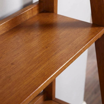 Walnut Finish Bookcase with Solid Wood and Rubberwood Construction