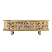 Natural Mango Wood Oval Coffee Table with Stained Finish