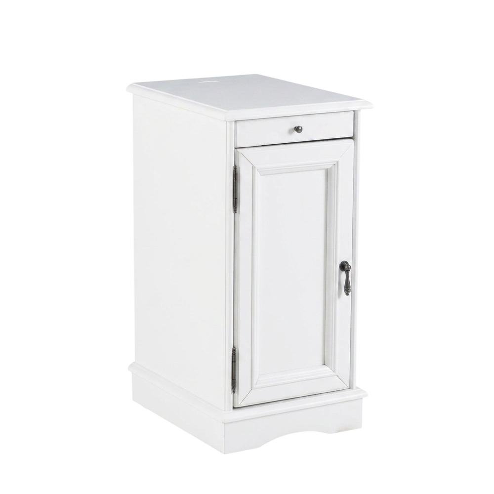 White accent table with sleek design and versatile surface for living space