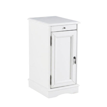 White accent table with sleek design and versatile surface for living space