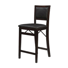 Foldable Plywood Counter Stool with Merlot Finish and Comfortable Foam Seat