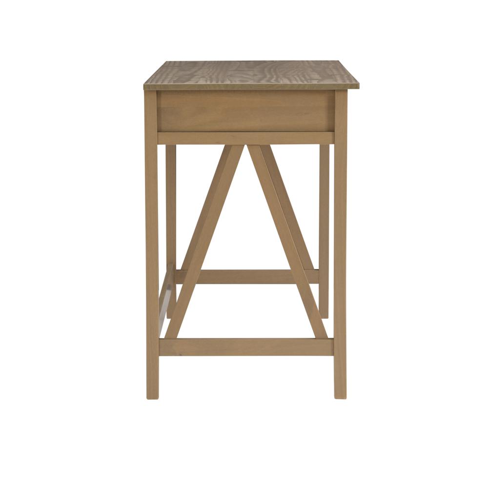 Driftwood Office Desk with Solid Eucalyptus Pine Finish, Spacious Work Surface