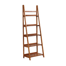 Walnut Finish Bookcase with Solid Wood and Rubberwood Construction
