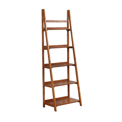 Walnut Finish Bookcase with Solid Wood and Rubberwood Construction