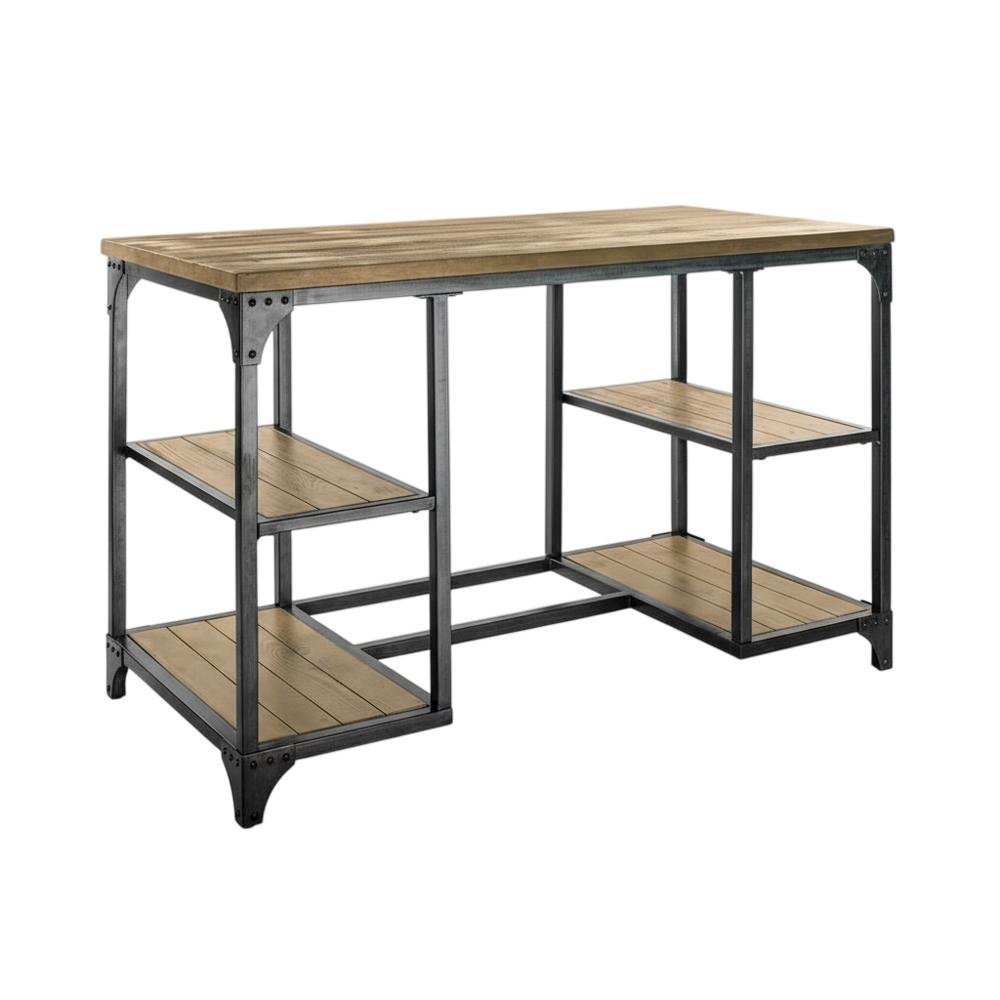 Modern Office Desk In Neutral Finish With Durable Surface And Sturdy Frame