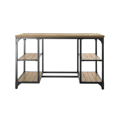 Modern Office Desk In Neutral Finish With Durable Surface And Sturdy Frame