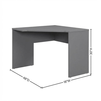 Gray wood and metal roll-top desk with storage compartments for home office use