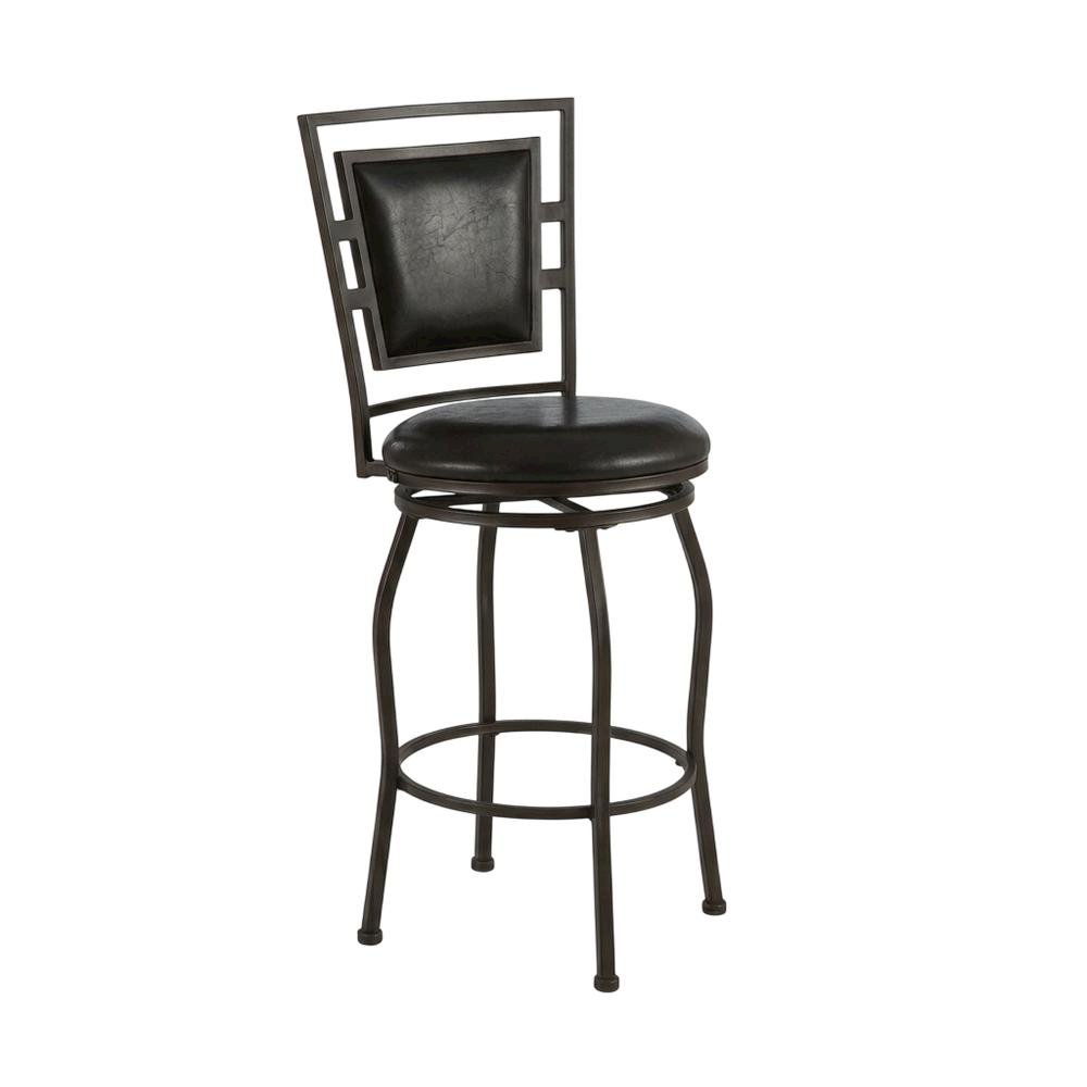 Adjustable Bar Stool Set with Metal Frame and Foam Cushioned Seats
