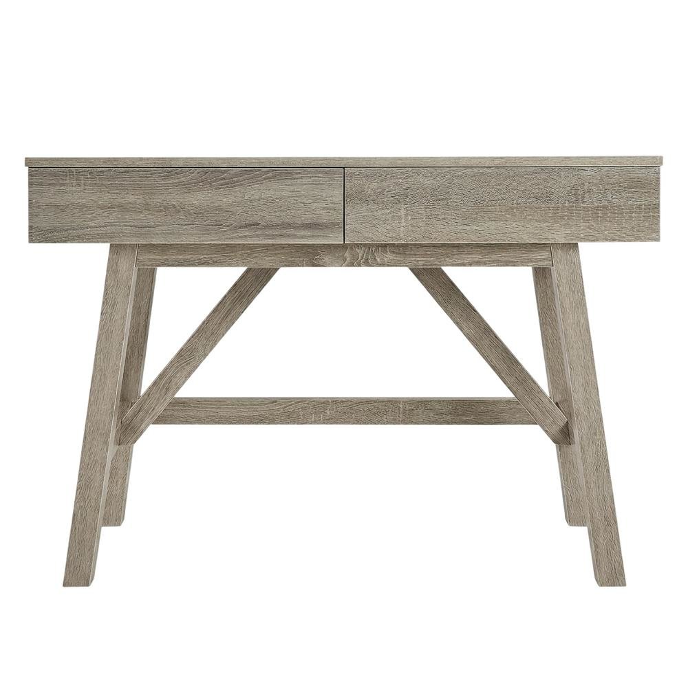 Gray Office Desk with MDF, PB, and 3D Paper Finish, Spacious Work Surface