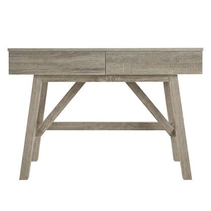 Gray Office Desk with MDF, PB, and 3D Paper Finish, Spacious Work Surface