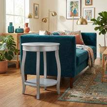 Silver Round Coffee Table with Shelf for Living Room Use