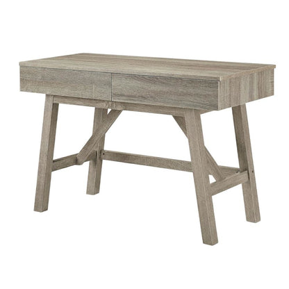 Gray Office Desk with MDF, PB, and 3D Paper Finish, Spacious Work Surface