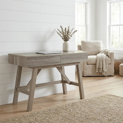 Gray Office Desk with MDF, PB, and 3D Paper Finish, Spacious Work Surface