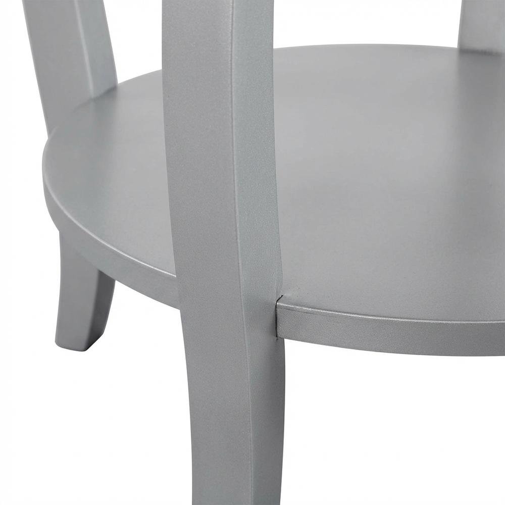 Silver Round Coffee Table with Shelf for Living Room Use