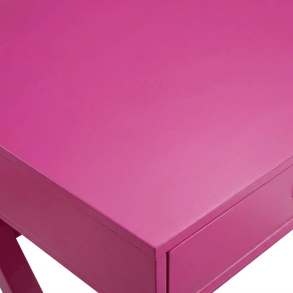 Pink Raspberry Writing Desk With Pine And Mdf Finish For Home Office