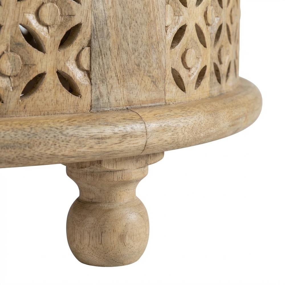 Natural Mango Wood Oval Coffee Table with Stained Finish