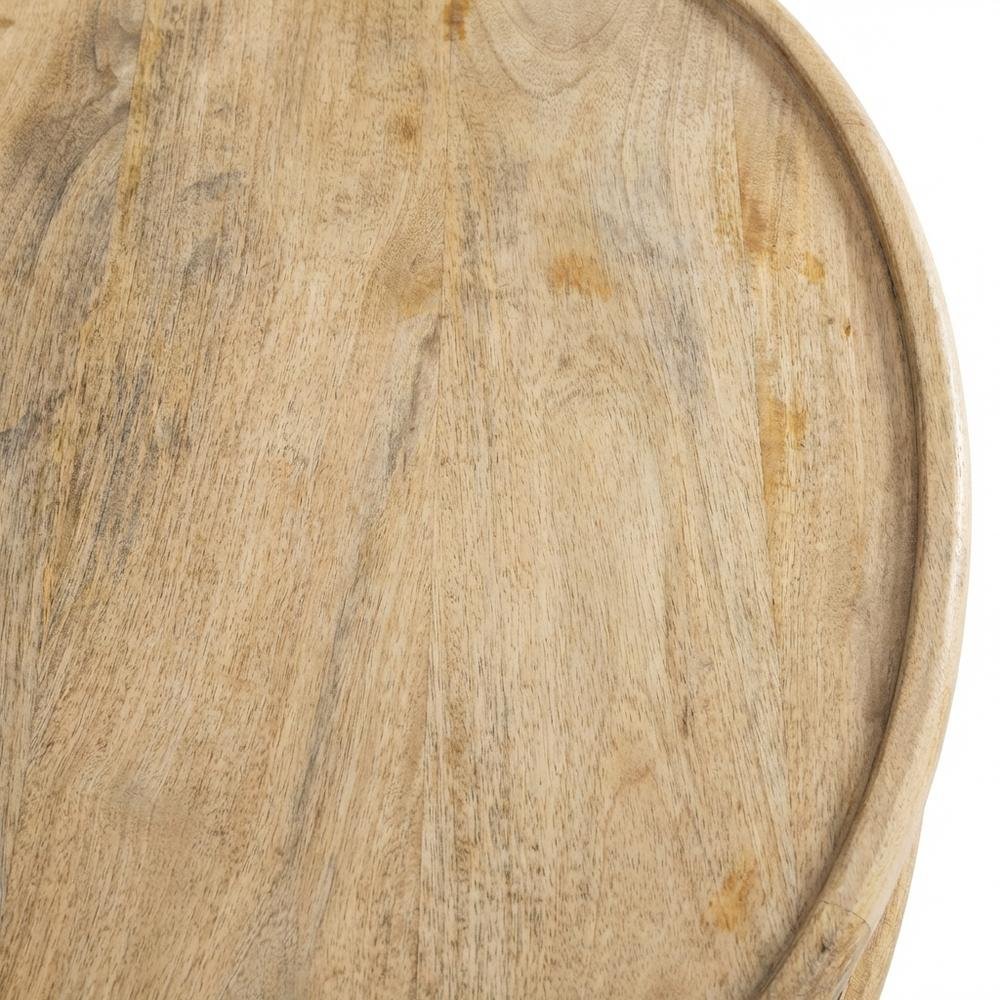 Natural Mango Wood Oval Coffee Table with Stained Finish