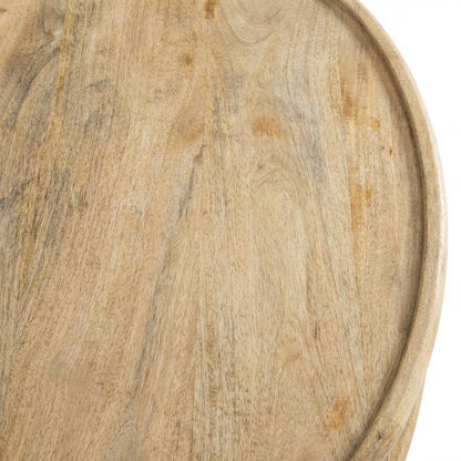Natural Mango Wood Oval Coffee Table with Stained Finish
