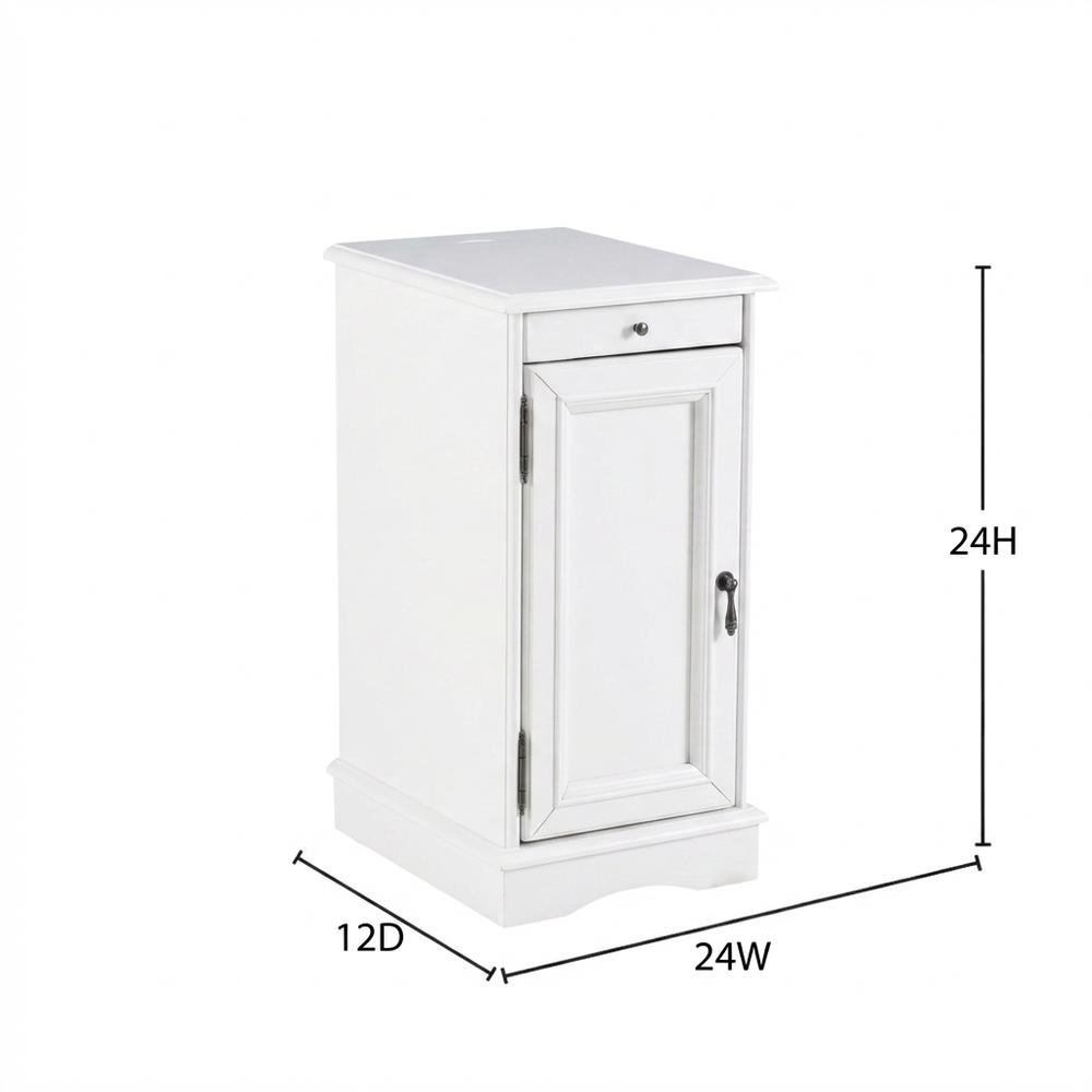 White accent table with sleek design and versatile surface for living space