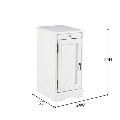 White accent table with sleek design and versatile surface for living space