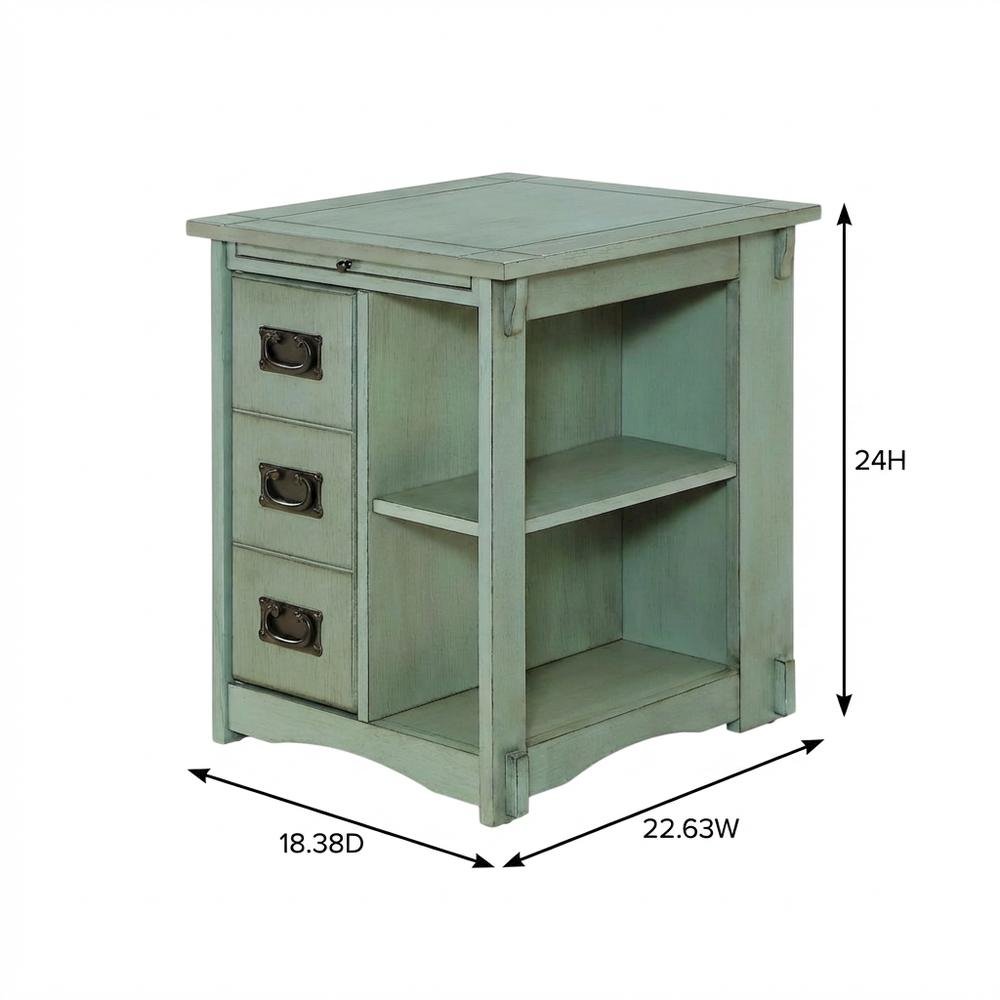 Teal, Side Table, Quality Build, Durable Wood Frame