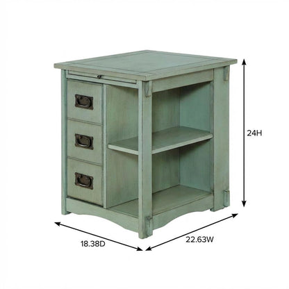 Teal, Side Table, Quality Build, Durable Wood Frame