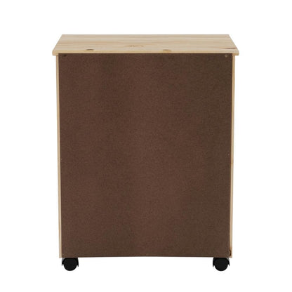Natural wood dresser cart with six drawers and durable solid pine construction