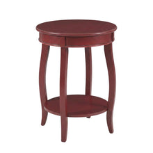 Red Round Coffee Table with Shelf for Living Room and Modern Decor