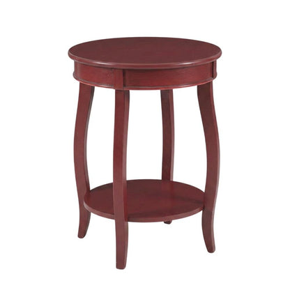Red Round Coffee Table with Shelf for Living Room and Modern Decor
