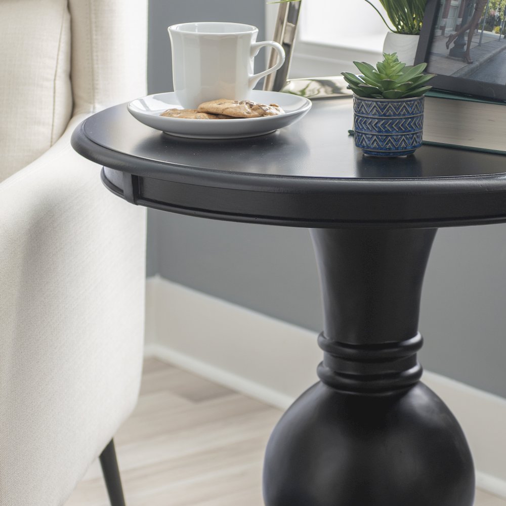 Adeline Round Accent Table Black