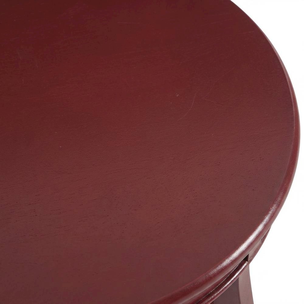 Red Round Coffee Table with Shelf for Living Room and Modern Decor