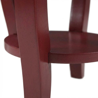 Red Round Coffee Table with Shelf for Living Room and Modern Decor