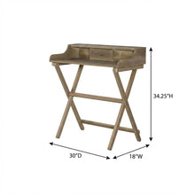 Rustic Brown Folding Office Desk With Solid Wood And Mdf Construction