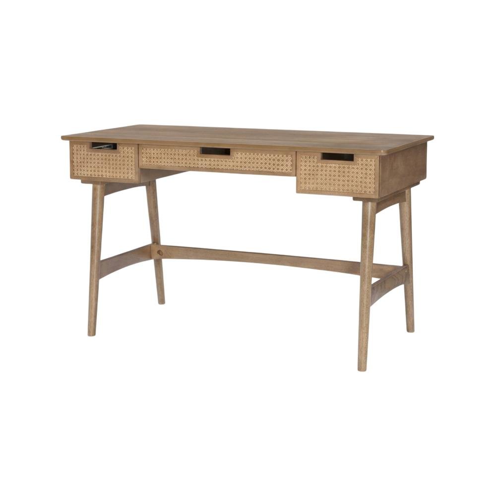 Rubberwood and MDF Computer Desk with Finish and Sturdy Build