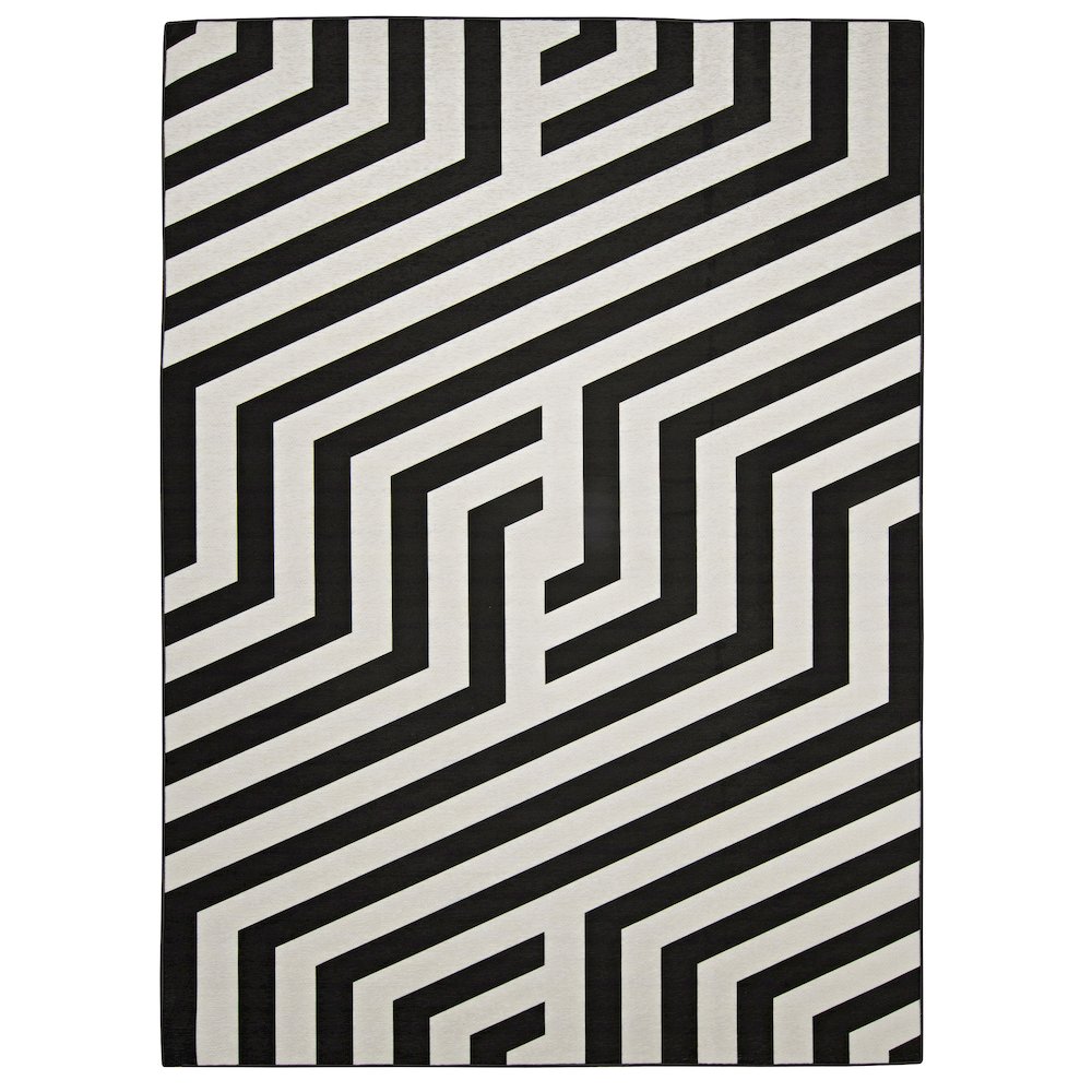 Outdoor Washable Myers Ivory & Black 2' X 3', Rug